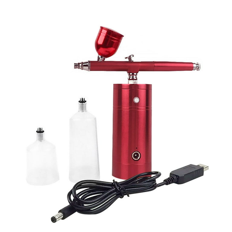 Thinsont Mini Airbrush Compressor Kit Spray Air Brush Paint Model red 