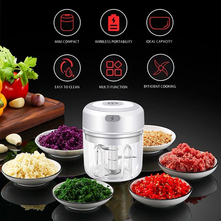 Homgreen Automatic Mini Garlic Chopper (250ML) Electric Food