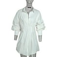 thumbnail image 6 of DYMADE Women Long Sleeve Single Breasted Lapel Elegant Fashion Tight Shirt Dress, 6 of 6