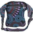 thumbnail image 3 of The Collection Royal Fanny Pack Crossbody Bags for Women| Cotton Canvas Boho Hippie Festival Colorful Belt Bag for Women (Blk+Prpl K), 3 of 10
