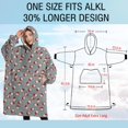 thumbnail image 4 of Oversized Wearable Blanket Hoodie,Gray Christmas Santa Pattern Sherpa Blanket Hoodie with Super Pockets,Super Warm Fuzzy Pullover for Women & Men, 4 of 6