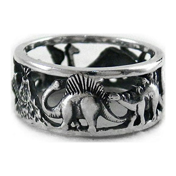 Sterling Silver Dinosaurs Band Ring