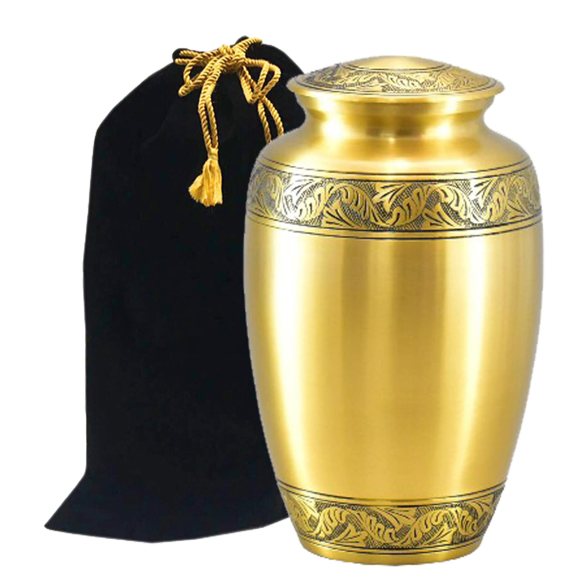 Classic Pewter Brass Cremation Urn Beautifully Handcrafted Adult Funeral Urn Solid Brass