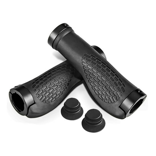 Bicycle Handles, Rubber Comfortable Bike Handlebar Grips for Replacement Black,Red