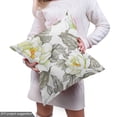 thumbnail image 5 of Ambesonne Floral Fabric by the Yard Upholstery, Flowers with Spring Leaves, 2 Yards, Slate Brown and Pale Green, 5 of 5