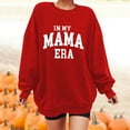 thumbnail image 2 of Bjutir Sweatshirt For Women In My Mama Sweatshirt Oversized Mom Sweatshirt Womens Casual Letter Print Long Sleeve Pullover Red, 2 of 4