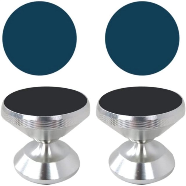 Magnetic Phone Holder 2 Pack Car Phone Mount with Super Sticky Pad and Strong Magnet, 360° Rotation Universal Car Dashboard Phone Holder Car Mount Cell Phone Cradle for All Smartphones Silver