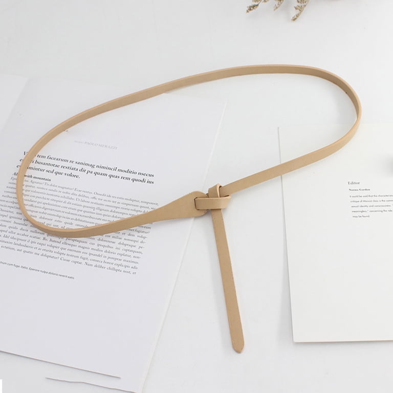 Knotted Waist Belt for Women Vegan Leather Thin Strap Belt for Dresses CHIC DIARY Women Fashion Knot Belt for Dress Jeans PU  main image 4