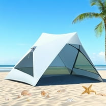 4-Person Pop Up Beach Tent - UPF 50  Sun Protection - Lightweight & Wind-Resistant - Khaki