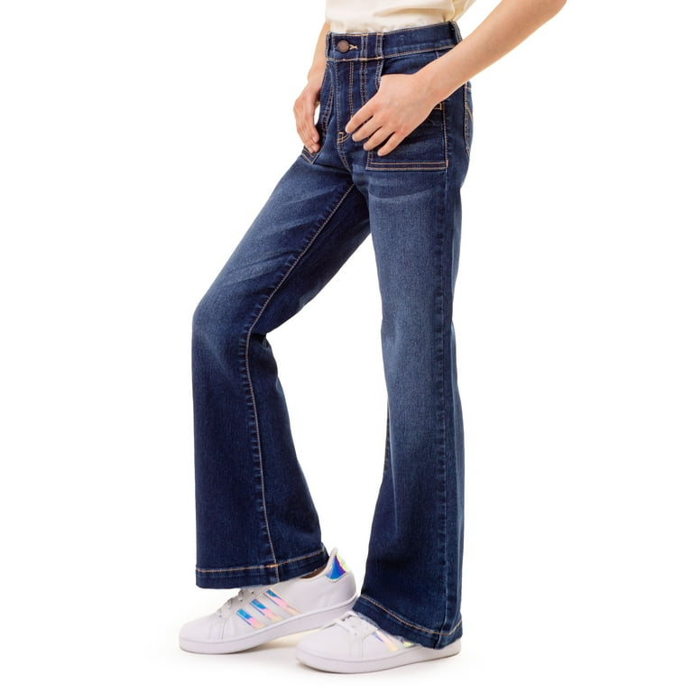 Jordache Girls Patch Pocket Flare Jeans, Sizes 5-18