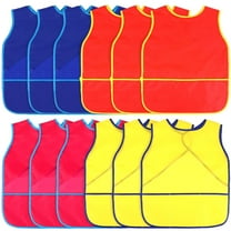 12 Pcs Art Smock for Boys & Girls Waterproof Painting Aprons Sleeveless with Pockets for Paint Craft Activity