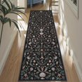 thumbnail image 6 of Wonnitar 2.5x8 Coastal Washable Runner Rugs for Hallway, Black Vintage Non-Slip Kitchen Runner Rug, Long Soft Ultra Thin Runners for Laundry Bathroom Entryway, 6 of 9
