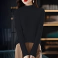 thumbnail image 1 of IMENGL Women's spring solid semi high neck pullover, Blue 2XL, Size M-2XL, 1 of 4