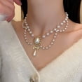 thumbnail image 2 of Collares de perlas para mujer Collares de perlas gruesas Collares de perlas grandes Collares de perlas grandes exagerados Collar llamativo, 2 of 5