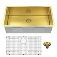 thumbnail image 2 of HIGOLD 33 inch Farmhouse Sink With Deep Bowl,Stainless Steel Undermount Kitchen Sink, PVD Gold 33"×18"×10", 2 of 12
