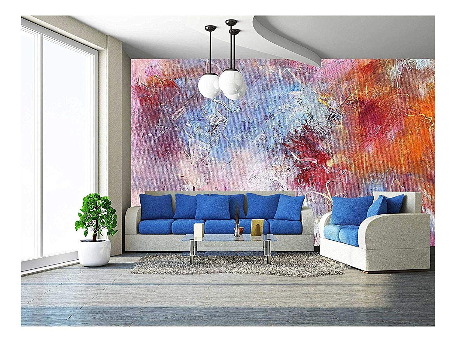 Wall26 abstract oil paint texture on canvas Removable Wall Mural