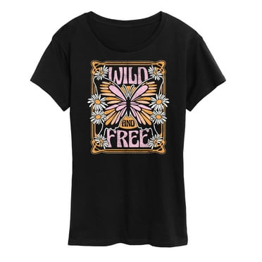 Instant Message - Wild And Free Butterfly - Women's Short Sleeve Graphic T-Shirt