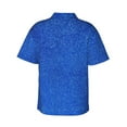 thumbnail image 4 of Xecao Blue Glitter print Hawaiian shirt - a stylish short-sleeve button-down for men, perfect for casual beach and tropical outings., 4 of 9