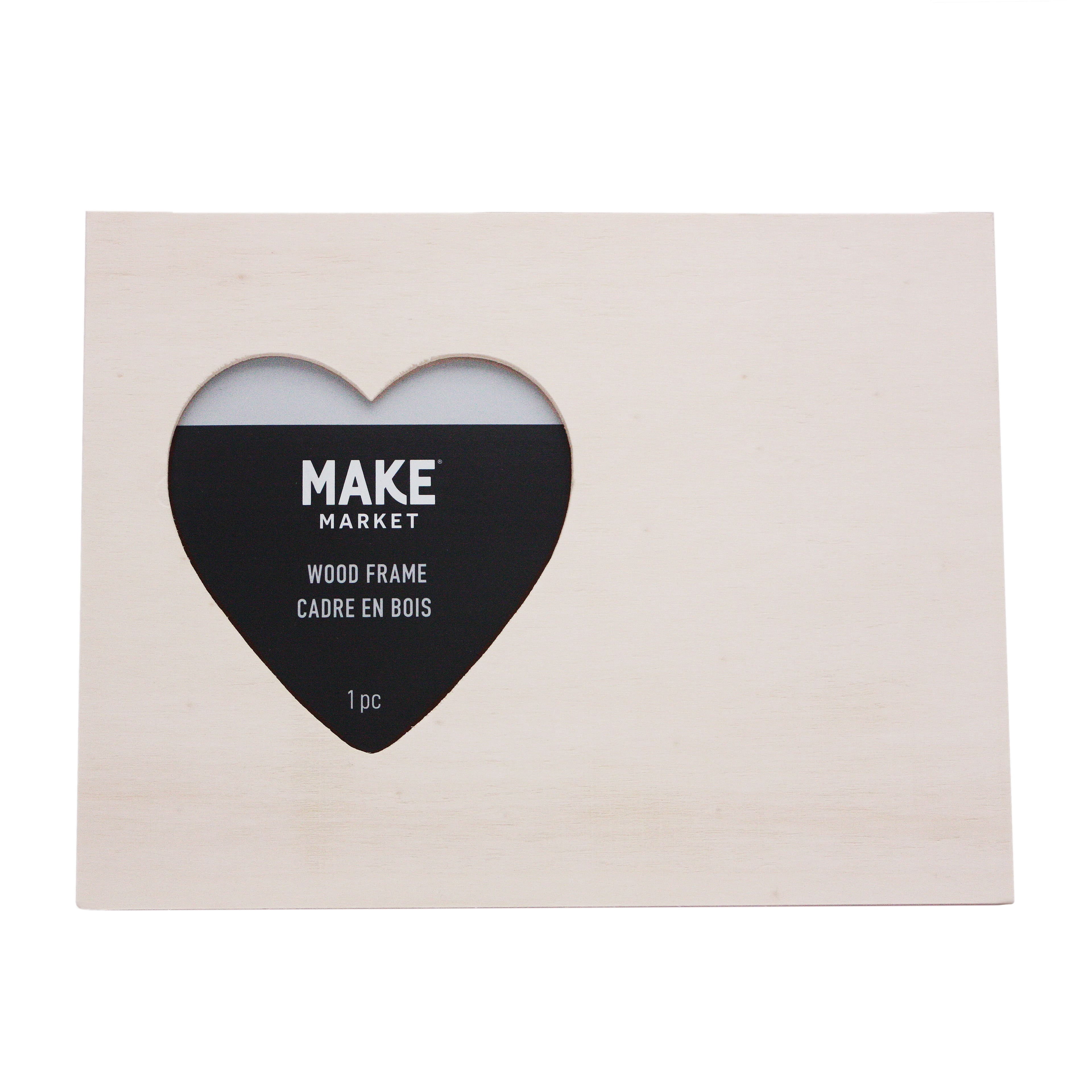 8.5" x 6.5" Unfinished Wood Heart Photo Frames by Make Market - Paintable Picture Frame for Office - Home - School - Bulk 24 Pack