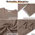 thumbnail image 5 of MOSHU Womens Tops 3/4 Length Sleeve Crew Neck Shirts with Ribbed Cuffs Summer Casual Blouses, 5 of 9