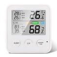 thumbnail image 2 of Medidor de humedad y temperatura digital Termómetro de plástico para interiores Higrómetro Alarma de pantalla grande con batería para oficina en casa TS-9909-W sidaley HA009466-01B, 2 of 6