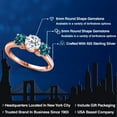 thumbnail image 2 of Gem Stone King 18K Rose Gold Plated Silver White Topaz and London Blue Topaz Engagement Ring for Women | 2.30 Cttw | Round 6MM | Gemstone November Birthstone | Size 9, 2 of 6