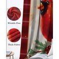 thumbnail image 6 of Christmas Cardinal Blackout Curtains 45 Inches Long, Kitchen Black Out Window Treatments, Winter Red Bird Vintage Xmas Berry Leaf Thermal Insulated Lined Drapes for Small Window with Grommet 42"x45", 6 of 8