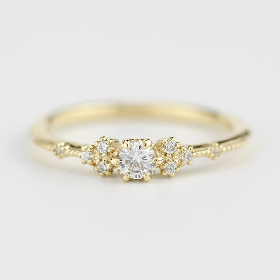 Forever Jewels 1/2Ct Round Cut Moissanite Womens Engagement Ring 14K Yellow Gold Plated
