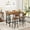 Rustic Brown, variant on 5 Pieces Bar Table Set, Industrial Style Dining Table Set with 4 PU Upholstered Stools, Counter Height Dining Table and Chairs Set, Metal Frame and Wood Top Table Kitchen Furniture Set for Dining Room
