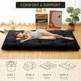 thumbnail image 6 of Towallmark Japanese Tatami Floor Mattress Twin Size - Foldable Futon Mattress for Space-Saving Guest Bed, Kids Play Mat and Camping - Roll Up Portable Sleeping Pad, 6 of 8