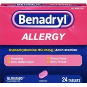 Benadryl Allergy Relief Ultratab Tablets 24 ea (Pack of 4)