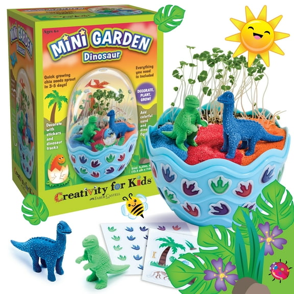 Creativity for Kids Mini Gardening Kit – Dinosaur Egg Terrarium | Holiday Stocking Stuffers (Ages 6 )