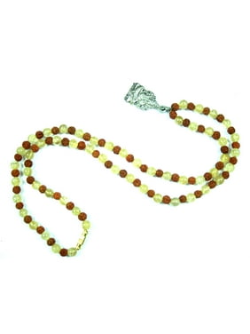 Mogul Citrine Mala Beads Rudraksha Prayer Beads Malas ~ New Begining Gamesha Pendant