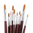 thumbnail image 4 of 12 piezas Set de brochas de nylon para el cabello Juego de pinceles de punta plana y punta redonda Acrílico Acrílico Pintura Al óleo Suministros Para Artista profesional o principianteFlat) Khall GY05748-02, 4 of 6