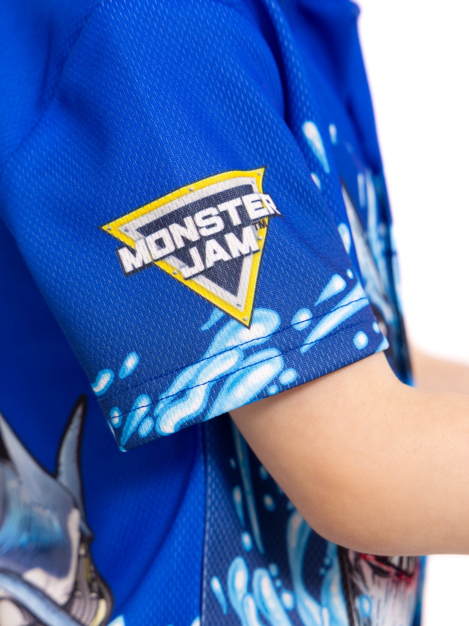 Monster Jam Megladon Toddler Boys Button Shirt with Short Sleeves, Sizes 12M-5T