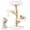 Natural & White, variant on Costway Modern Cat Tree with Pear Wood Trunks Scratching Posts Soft Long Plush Fabric