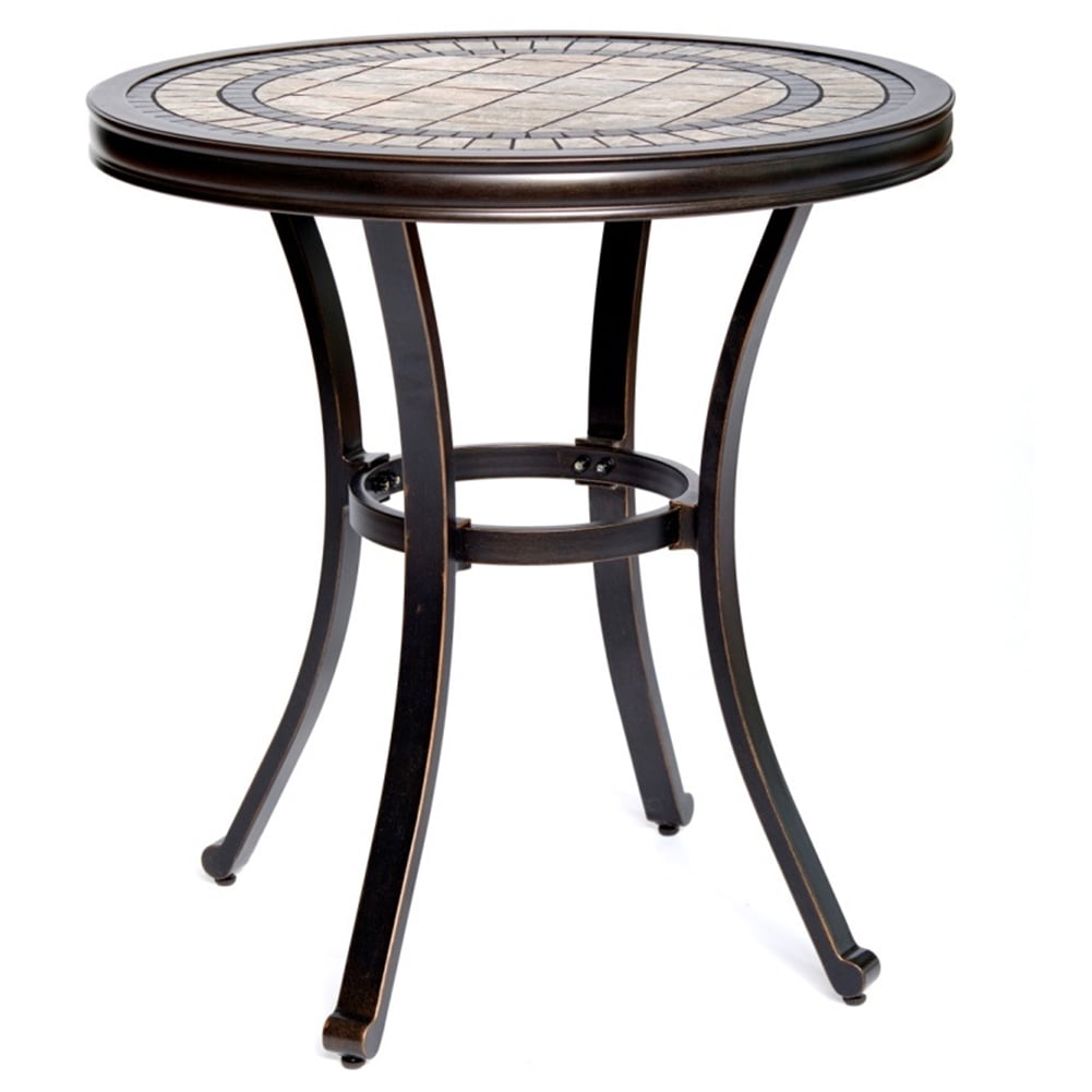 Kepooman Indoor Round Bistro Dining Table with Alum Top for Dining Room, Black Gold Kepooman Indoor Round Bistro Dining Table with Alum Top for Dining Room, Black Gold