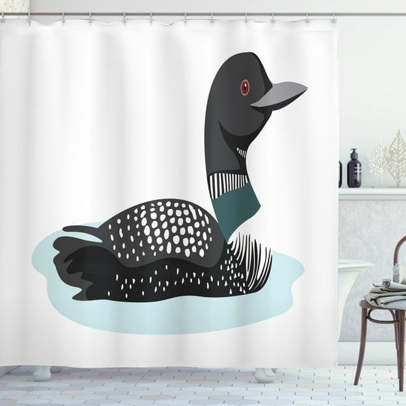 Ambesonne Loon Shower Curtain, Digitally Generated Loon, 69"Wx75"L, Multicolor