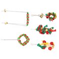 thumbnail image 4 of Juguetes de Pájaros, Divertido Atractivo Atractivo de 5 PCS Swing Lindo Con Campanas para la Decoración Del Día de Navidad Para Masticar Swing de Juguete Soporte para Pájaros, 4 of 7