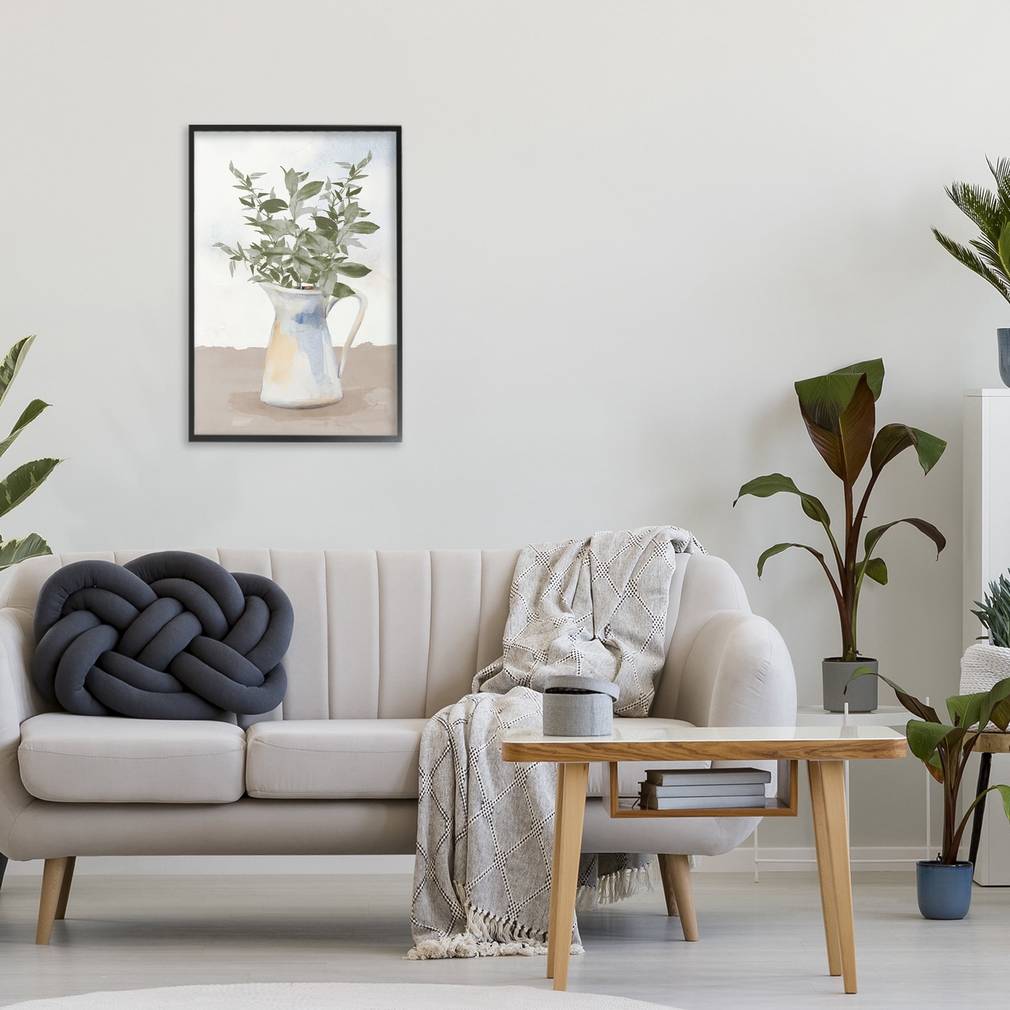 Stupell Industries Eucalyptus Botanicals Vase Black Framed Giclee Art, design by Lanie Loreth