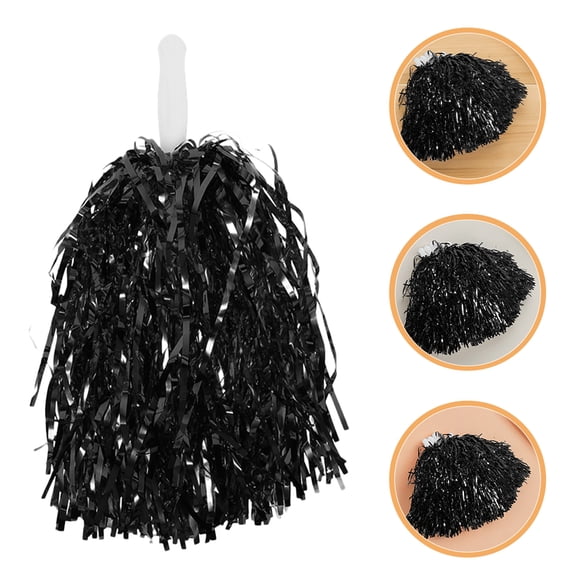 HEANUJJ Handheld Cheer Poms 15-Pcs Black Petabs For Fans And Sports Teams