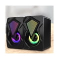 thumbnail image 4 of 2Pcs Portable Speaker High-Volume Subwoofer USB Computer Audio Loudspeaker for Home Office Desktop-Black, 4 of 5