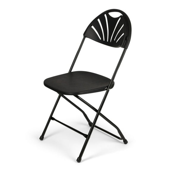 TitanPRO™ Fanback Plastic Folding Chair - Black