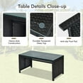 thumbnail image 3 of Aimee Lii 4 Pieces Wicker Patio Furniture Set with Cushions, Wicker Outdoor Sectional with Weather Resistant Cushions and Tempered Glass Tabletop, Turquoise, 3 of 7