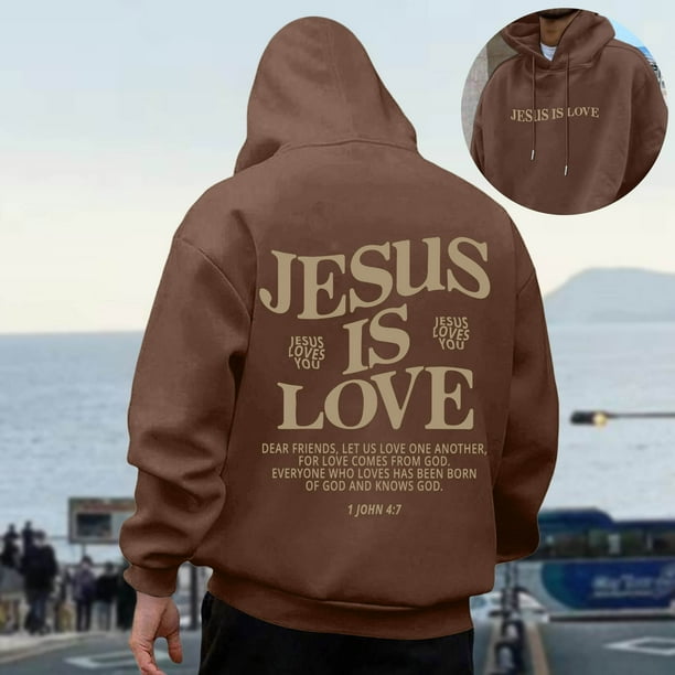 MHFRRA Sudadera con Capucha de Manga Larga para Hombre, Informal, Cómoda, con Forro, Diseño Temático para Exteriores Marrón