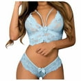 thumbnail image 6 of SDNall Women Plus Size Lingerie Corset Lace Floral Bralette Bra Two Piece Underwear, 6 of 9