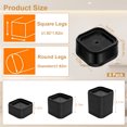 thumbnail image 2 of 8 Pack Furniture Risers, Adjustable Bed Risers, Couch Risers Heavy Duty Lifts Height 1 Inch, 2 or 3 Inch, Square Stackable Bed Raisers for Table Desk Couch Chair Cabinet Sofa Legs, Black, 2 of 7