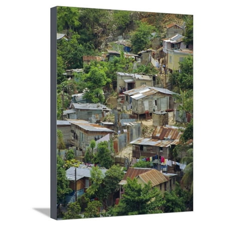 Shanty Town, Montego Bay, Jamaica, Caribbean, West Indies Stretched Canvas Print Wall Art By Robert
