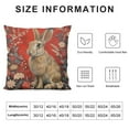 thumbnail image 5 of Nawypu Decorative Pillow Covers Rabbit with Flowers in A Red Background Satin Modern Cushion Case Vintage Farmhouse Bunny Throw Pillows Covers Cushion Case for Sofa Couch Hidden Zipper, 5 of 5