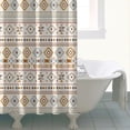 thumbnail image 4 of Brown Geometric Triangle Diamond Pattern Shower Curtain 72"x84" ,Bathroom Decorative Shower Curtains Set with 12 Hooks,Modern Waterproof Washable Shower Curtain, 4 of 6